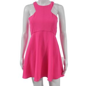 NBD X The Naven Twins Womens Fit & Flare Halter Dress Pink Short Zip Size S